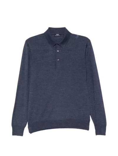 Wool/silk polo shirt