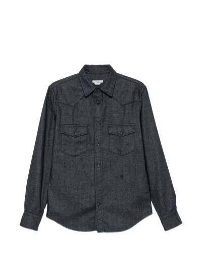 Denim effect cashmere blend shirt